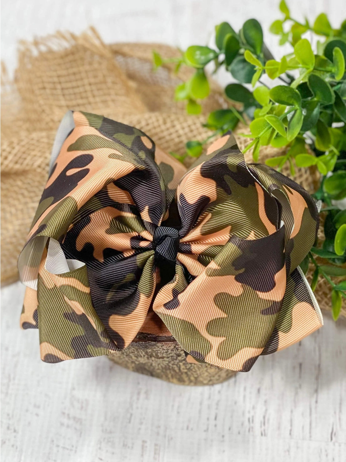 Camo Texas Size Knot Hair Bow