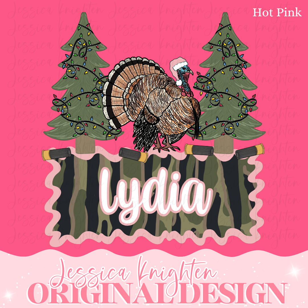 Girls Turkey Christmas Name Plate TYPE NAME IN NOTES BOX AT CHECKOUT