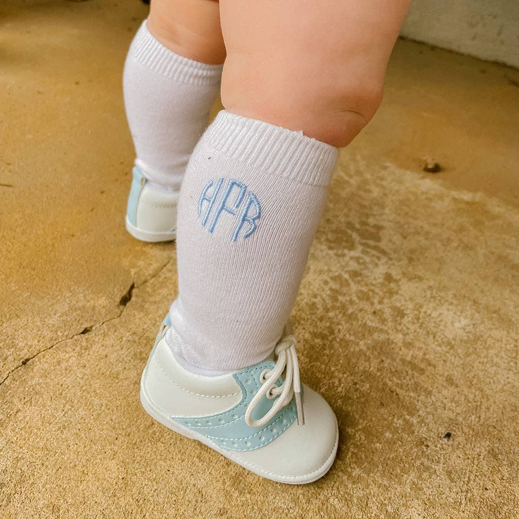 White Knee Socks: Newborn