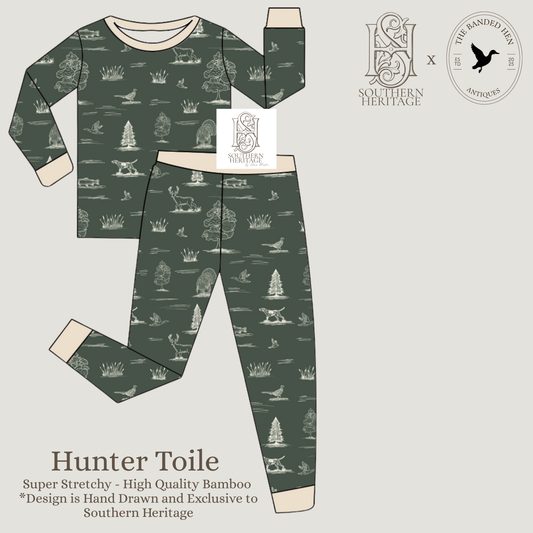 Boys Bamboo Hunter Toile Ruffle Set