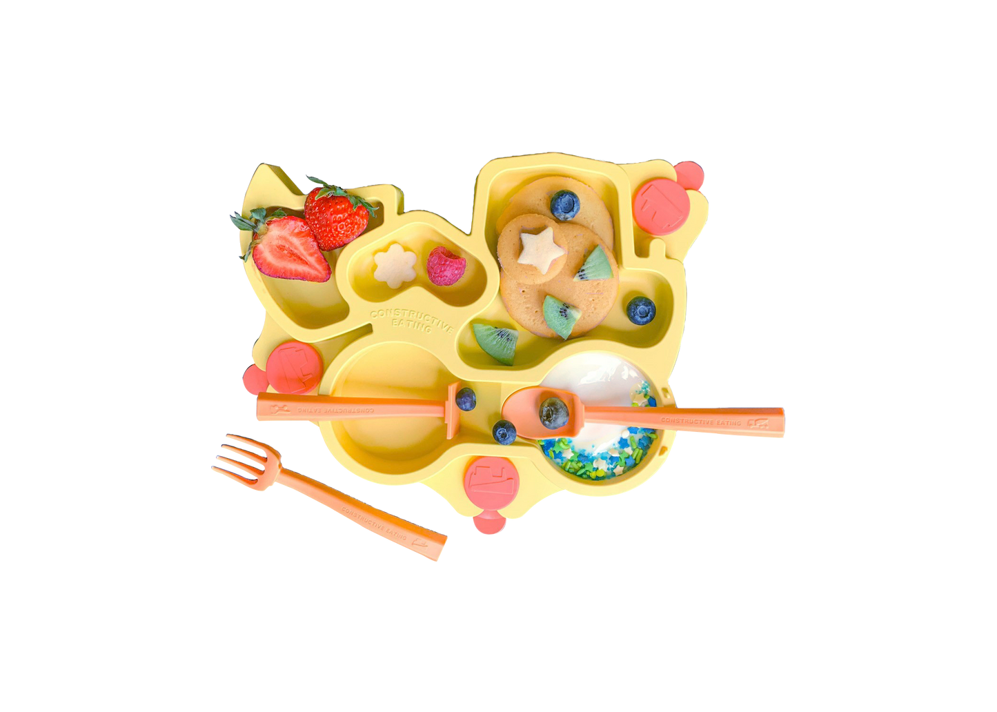 Truck Suction Plate and Training Utensils: Yellow Truck Plate