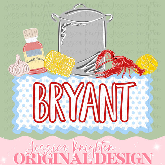 Boy Crawfish Valentines Name Plate TYPE NAME IN NOTES BOX AT CHECKOUT