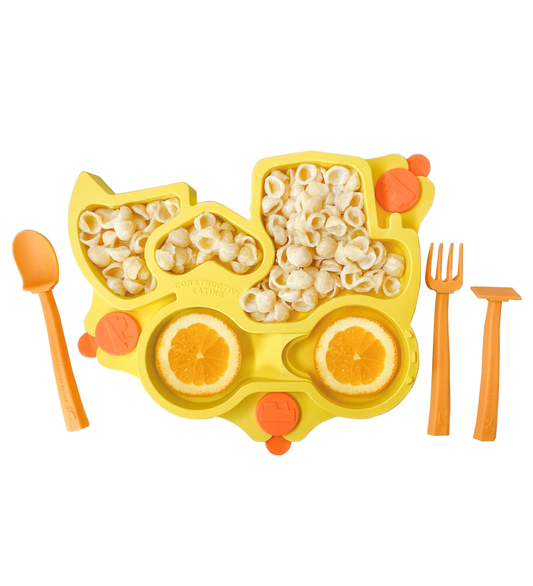 Truck Suction Plate and Training Utensils: Yellow Truck Plate