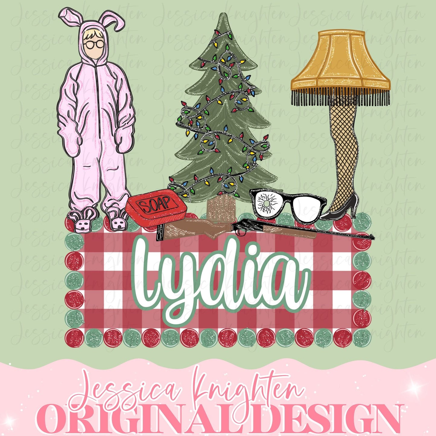 Save your eye Christmas Name Plate Girls