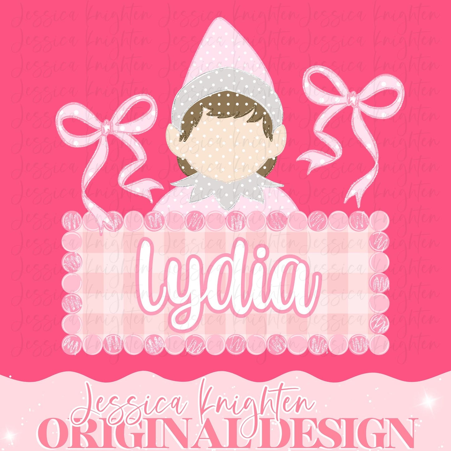 Elf Christmas Name Plate Girls