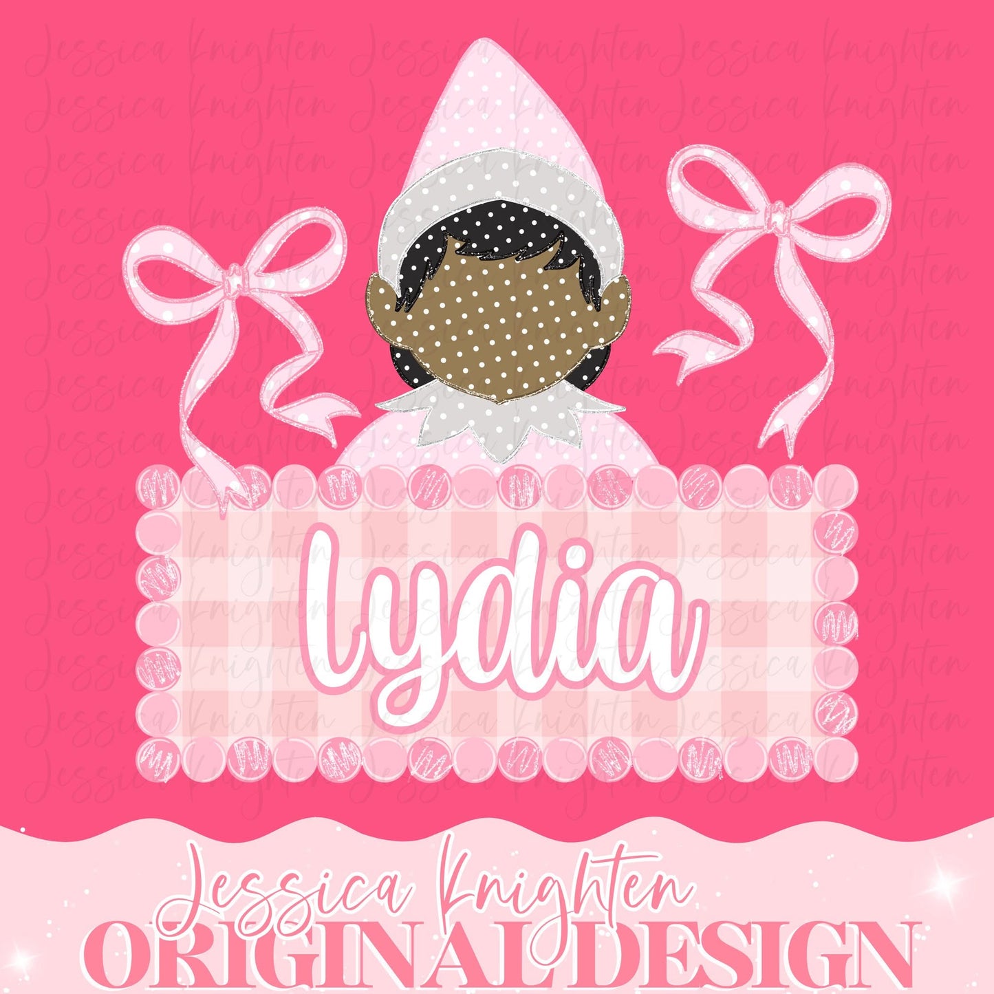 Elf Christmas Name Plate Girls