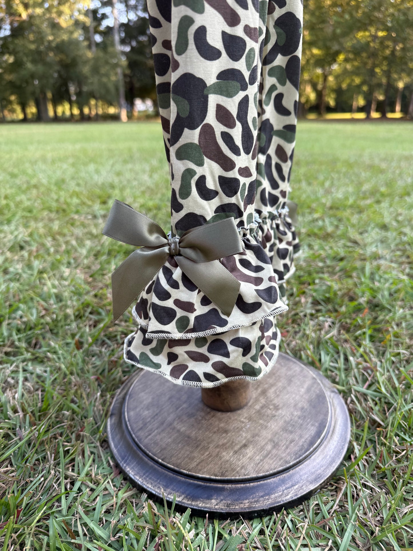 Camo Turkey Long Sleeve with Ruffle Bow Pants