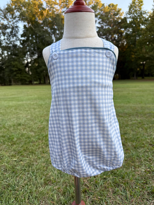 Baby Blue Gingham Sunsuit