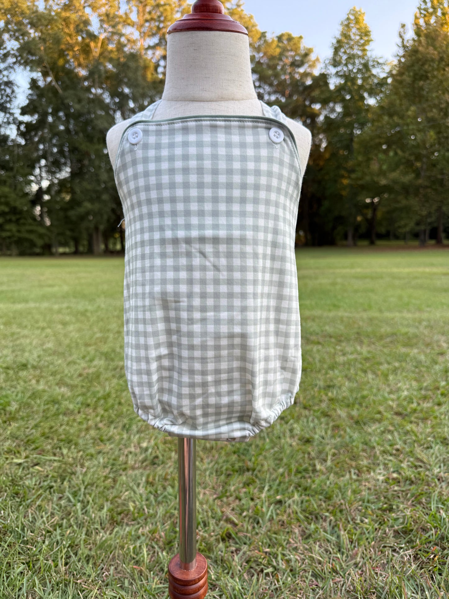Sage Gingham Sunsuit
