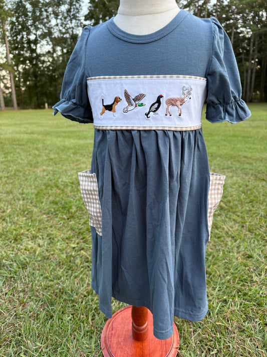 Navy Hunting Animal Dress