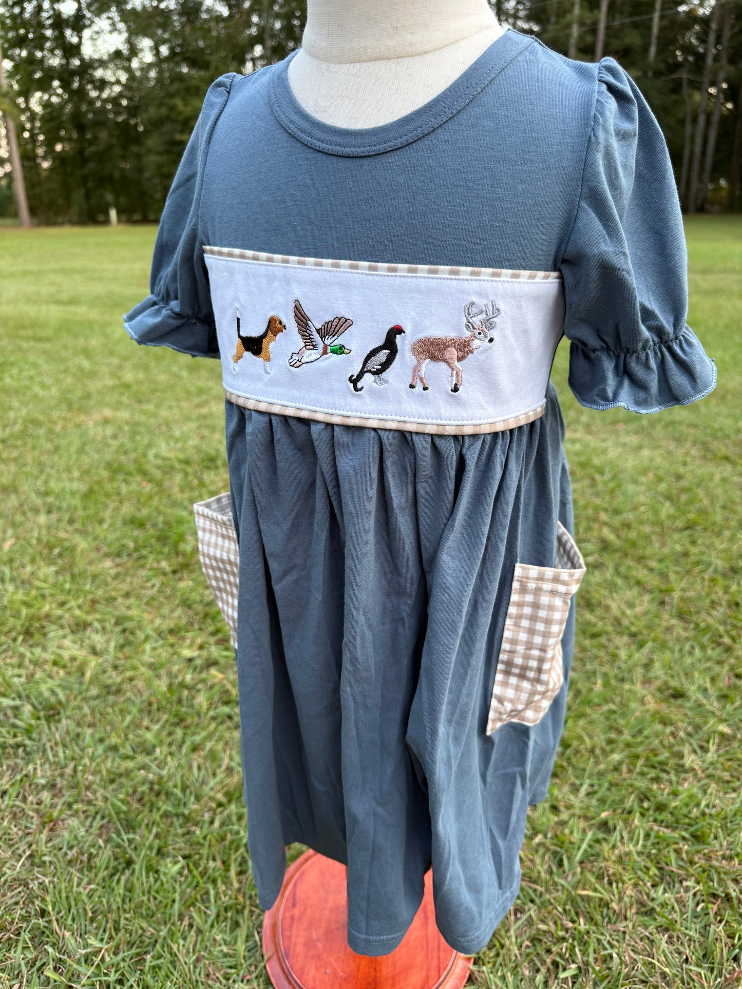 Navy Hunting Animal Dress