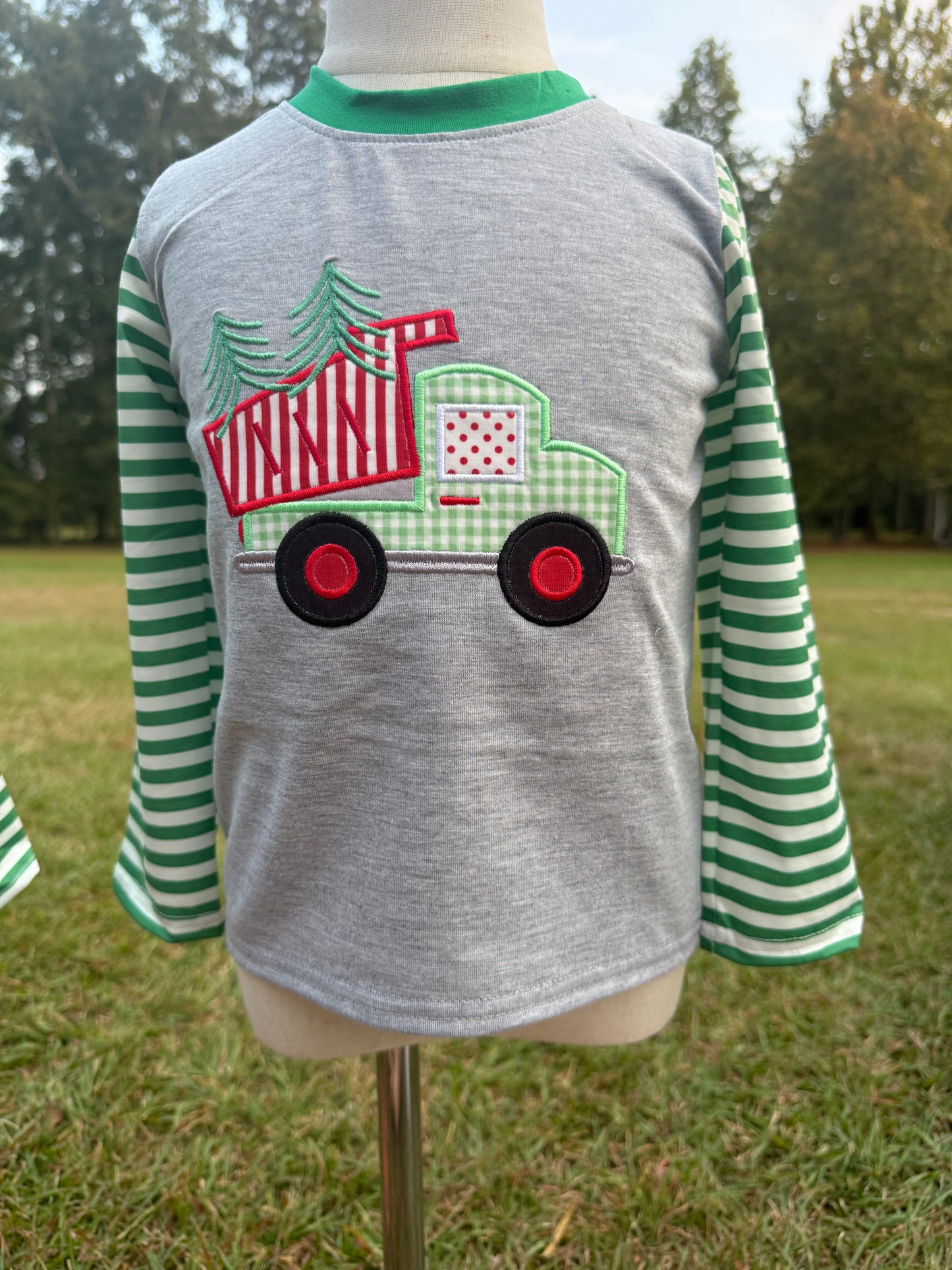 Christmas Tree Bulldozer Kids Tee
