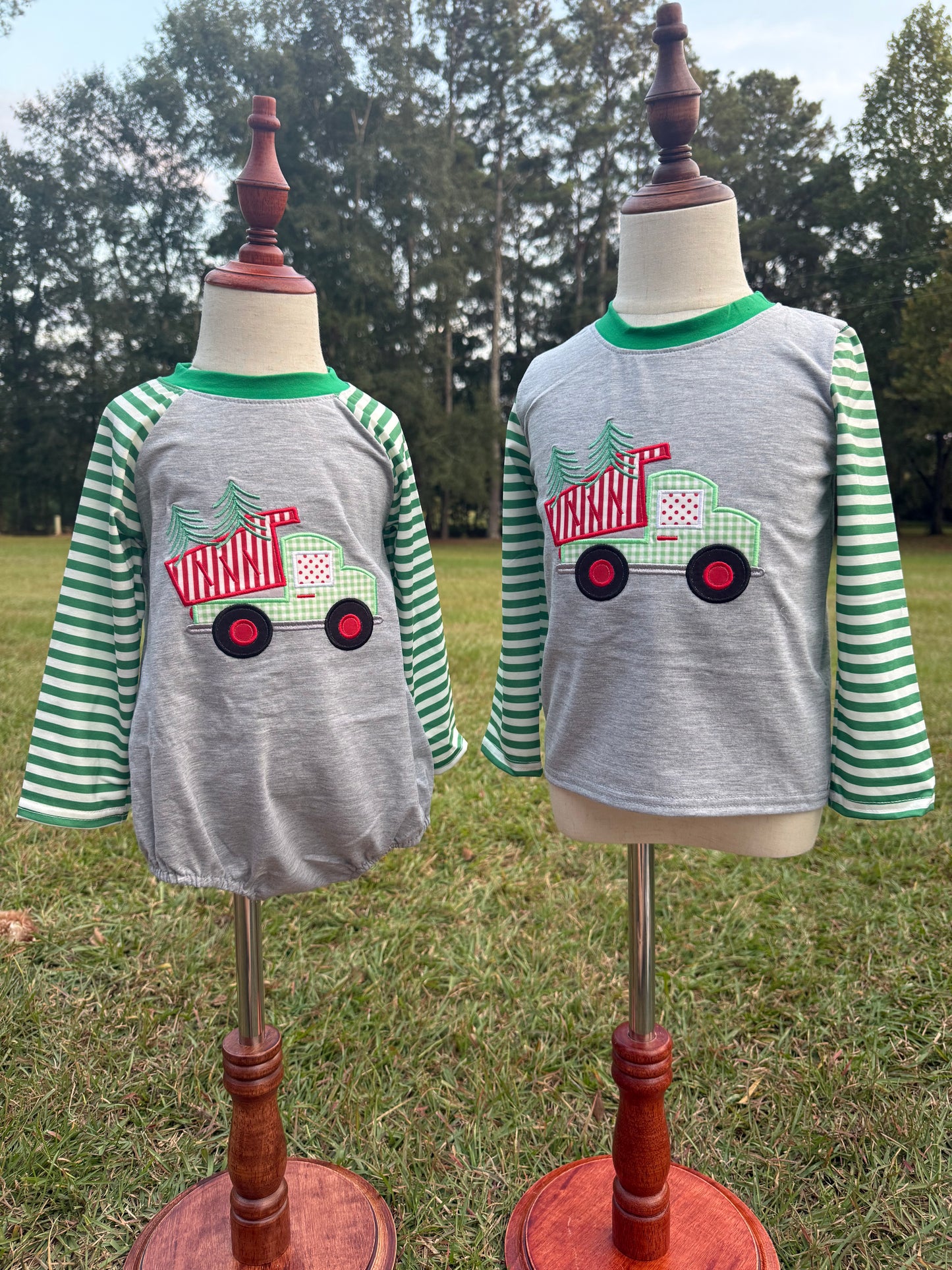 Christmas Tree Bulldozer Kids Tee