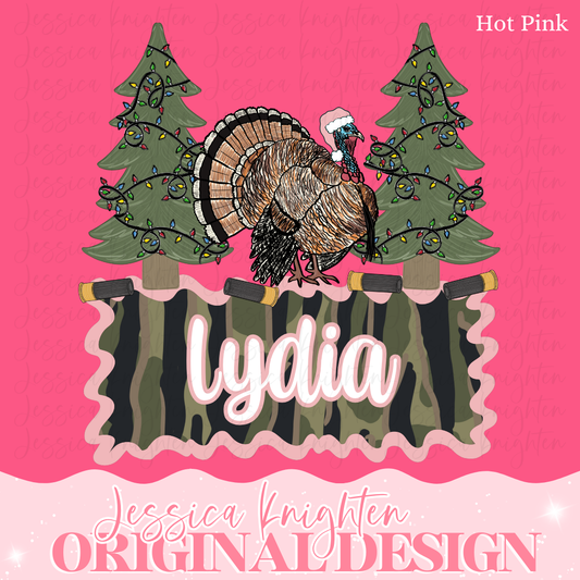 Girls Turkey Christmas Name Plate TYPE NAME IN NOTES BOX AT CHECKOUT