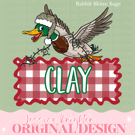 Duck Christmas Name Plate TYPE NAME IN NOTES BOX AT CHECKOUT