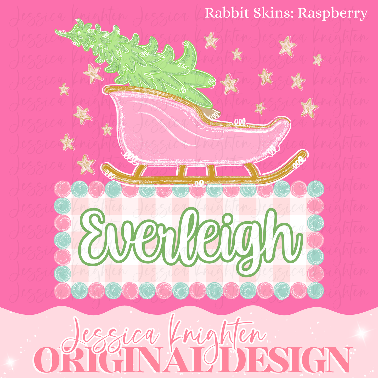Sleigh Christmas Name Plate TYPE NAME IN NOTES BOX AT CHECKOUT