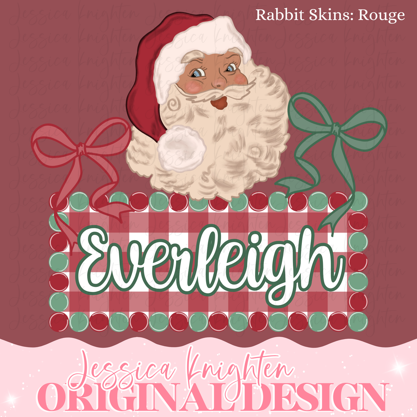 Classic Santa Christmas Name Plate TYPE NAME IN NOTES BOX AT CHECKOUT