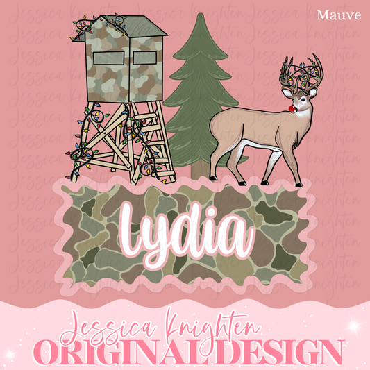 Girls Deer Christmas Name Plate TYPE NAME IN NOTES BOX AT CHECKOUT