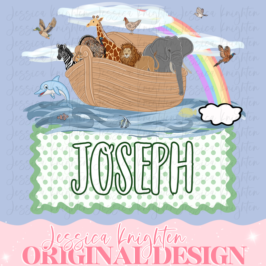 Boy Noah's Ark Name Plate TYPE NAME IN NOTES BOX AT CHECKOUT